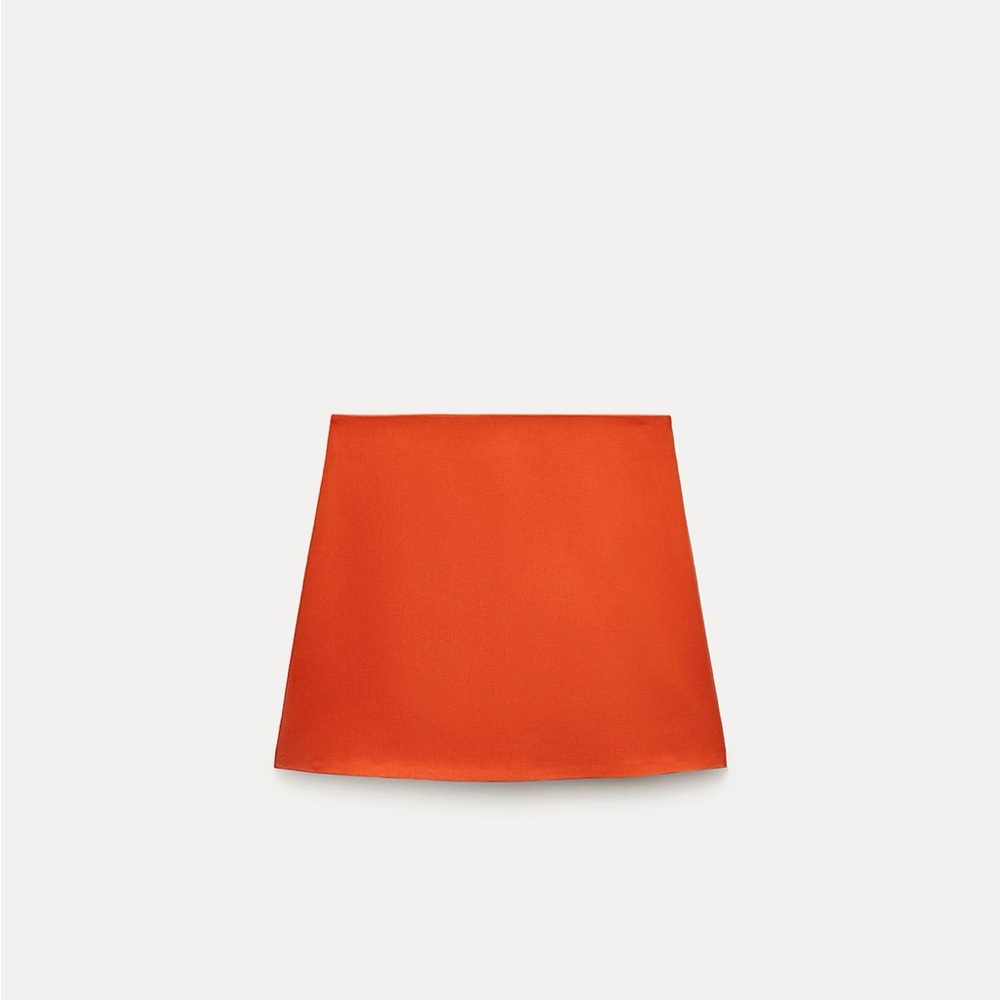 Zara Orange Mini A-Line Skirt for Casual Wear